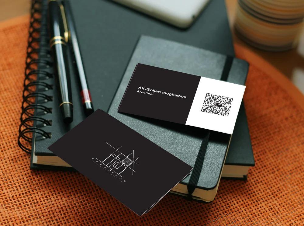 کارت ویزیت NFC طراح داخلی با رنگ مشکی